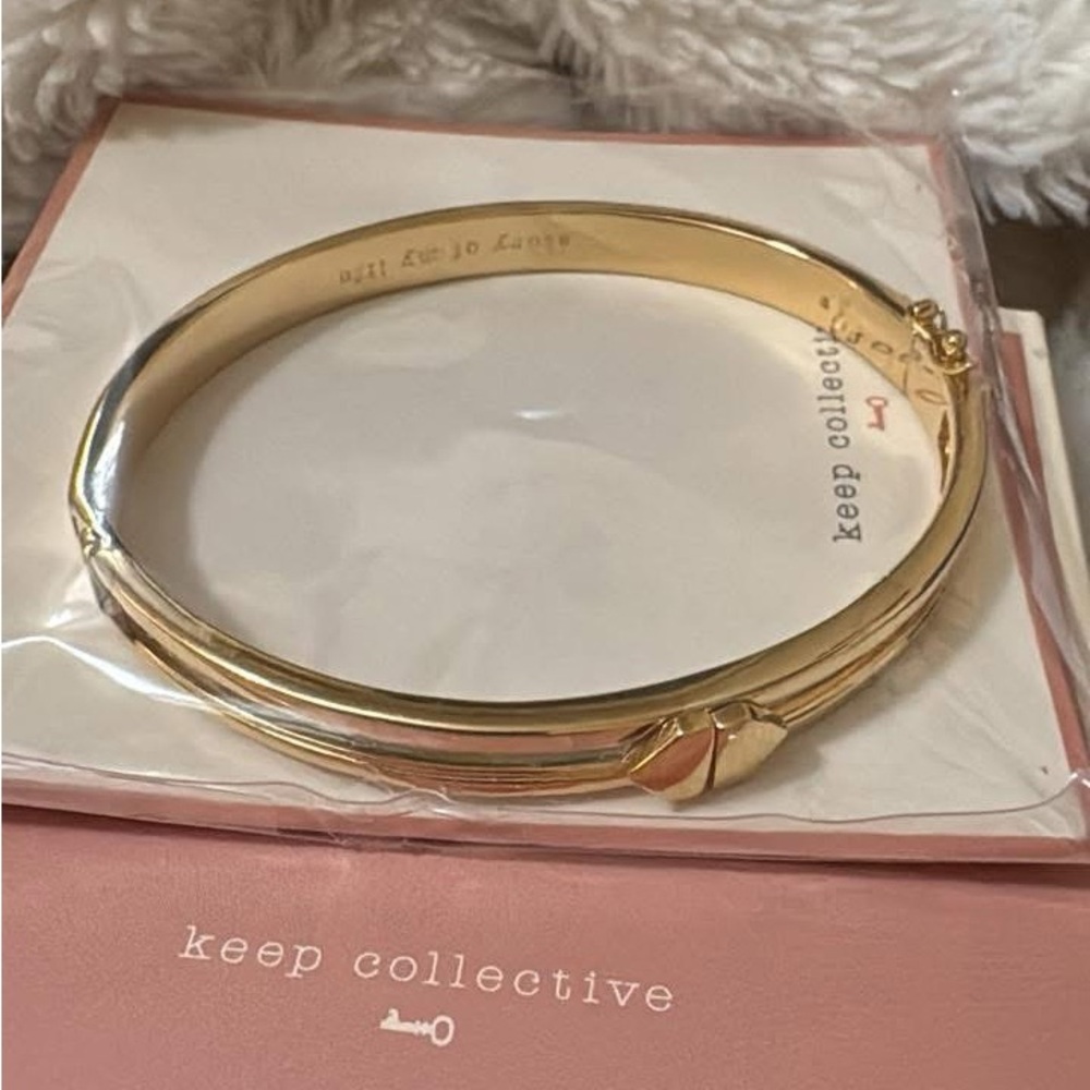 KEEP Collective Stella & Dot Gold Double-Band Peg Charm Bangle